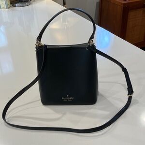 Kate Spade - NEW Black Pebbled Leather Bucket Crossbody Bag